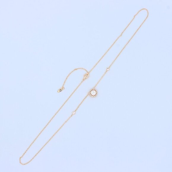"Elegant Round Solitaire Rose Gold Necklace with Sparkling Halo, XPNL1897 - Picture 10 of 13